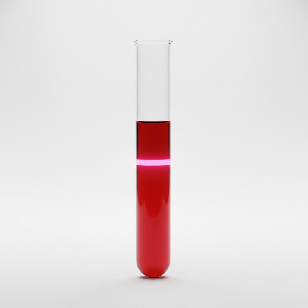 Blood test tube illustrating the difference between total and active vitamin B12 levels.
