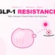 GLP-1 resistance illustration showing a blocked hormone signal pathway in the human digestive system