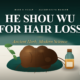 He Shou Wu root and extract bottle on white surface with DNA helix symbolizing ancient Chinese medicine validated by modern science